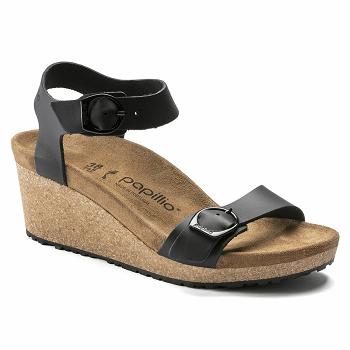 Sandále Birkenstock Papillio Soley Ring Prackou Kozene Damske Čierne | SK 176LIS